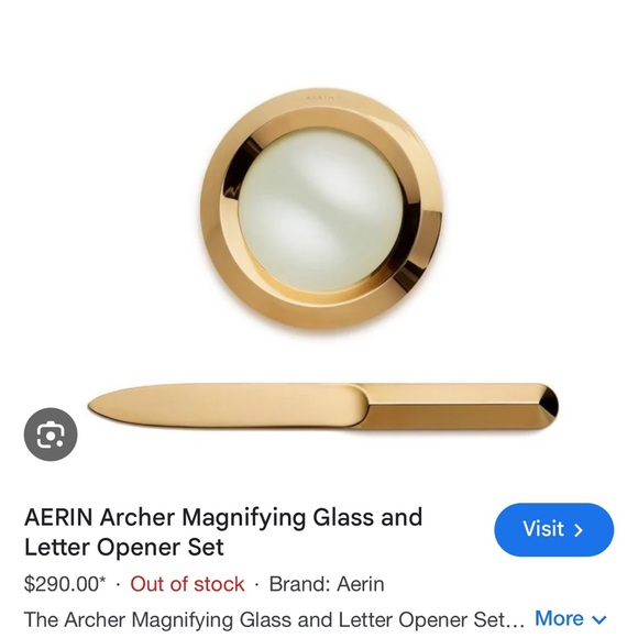 AERIN Magnifying Glass and Letter Opener NIB - Picture 5 of 5